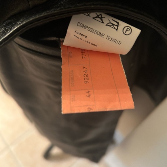 DOLCE & GABBANA VINTAGE Black Leather Coat 44 AUTHENTIC EXCELLENT CONDITION - Picture 6 of 8